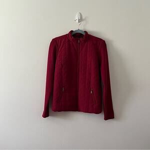 Appleseed’s Maroon Wine Quilted Front Jacket. Size Small.